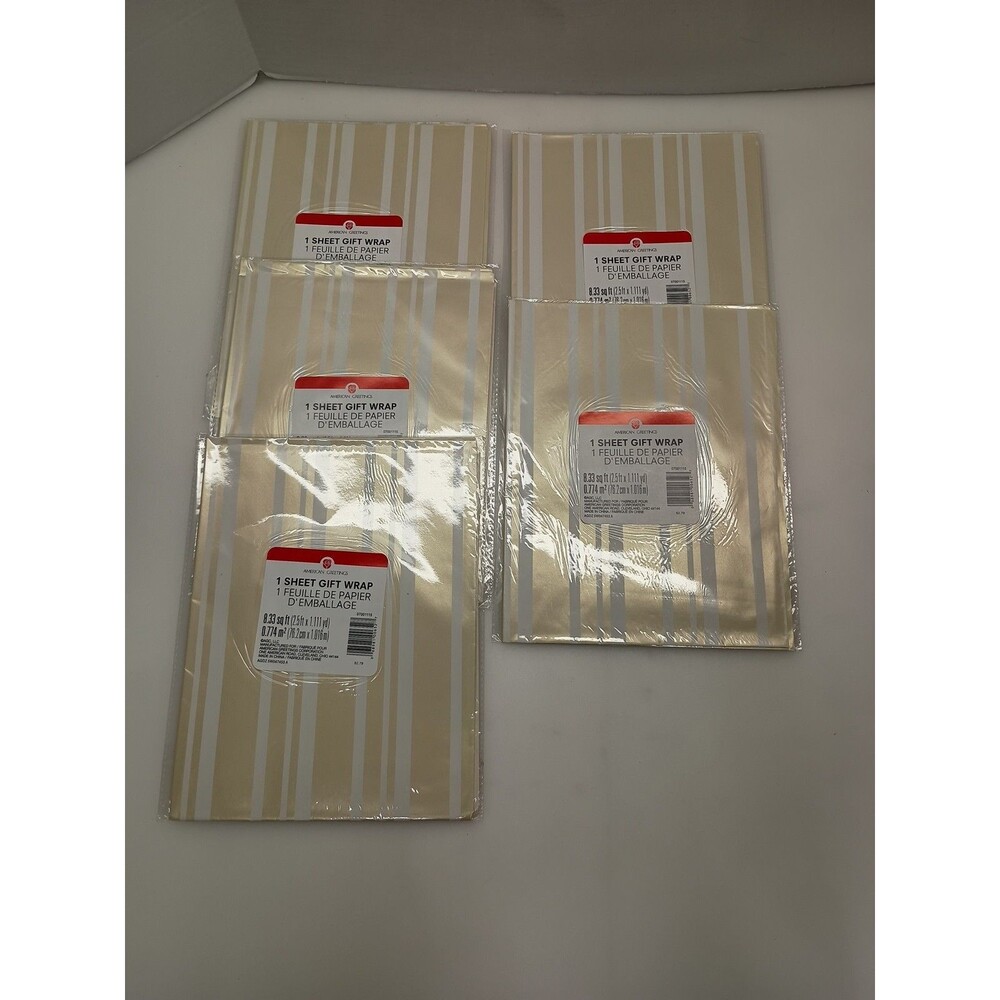 Wrapping Paper Sheets American Greetings  8.33 sq feet each Lot Of 5
